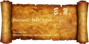 Becsei Márta névjegykártya