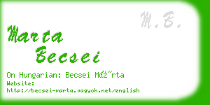 marta becsei business card